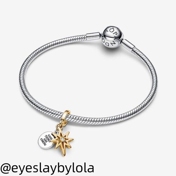 Pandora Engravable North Star Lab-grown Diamond Dangle Charm - Picture 7 of 7